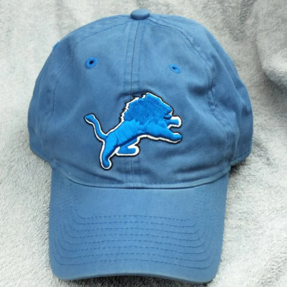 Detroit Lions Hat Reebok Baseball Cap Men's Adjustable Blue NFL Football